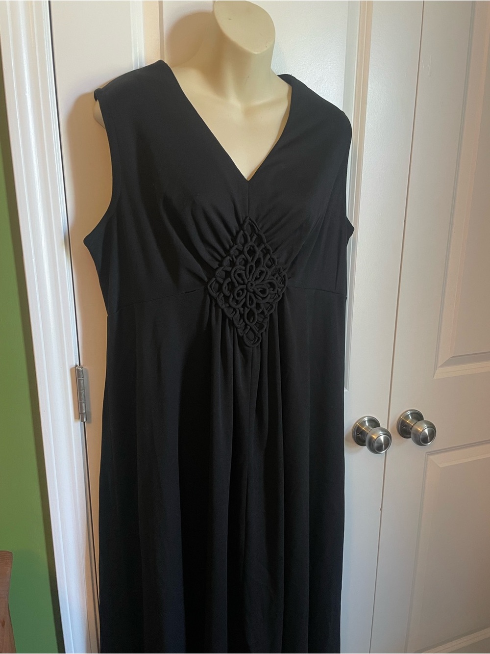 Vintage Bobby’s Girl Black Maxi Dress Sleeveless V Neck xl-2xl
